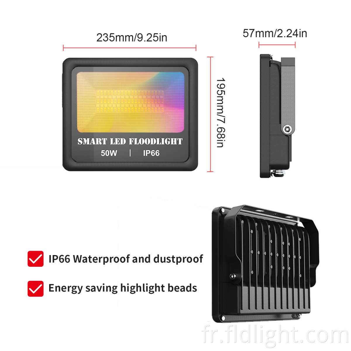 50W LED smart flood light